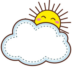 cloud shaped weather sticky note