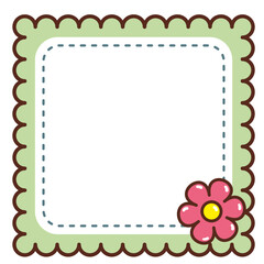 Cute square scalloped sticky note