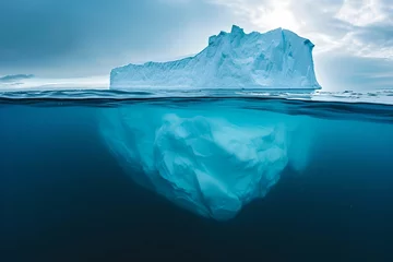 Fotobehang Hidden Treasures beneath the Iceberg Surface, underwater, mystery, depths, submerged © asura