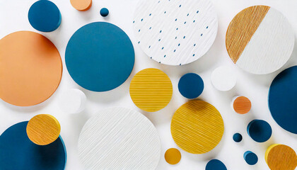 retro pop geometric shape abstract wallpaper on white background, 16:9 widescreen background / backdrop