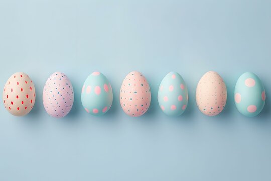 Easter Eggs on Pastel Background, holiday, celebration, spring, colorful