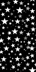 Layered stars Pop Art Large stars White Bold, simplified shapes Black background