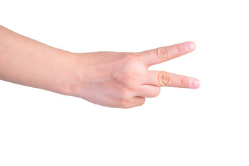 hand on isolated background clipping path