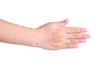 hand on isolated background clipping path