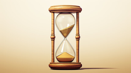 Illustration of an hourglass on a calm background