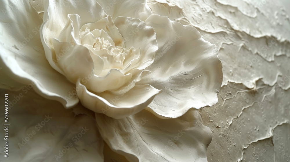 Poster a closeup of a textured plaster feature wall with a raised pattern adding a touch of dimension and l