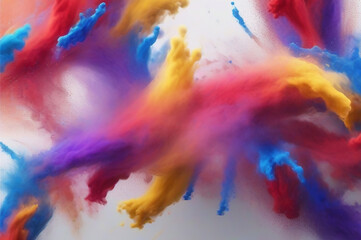 Background image, banner with splashes of colored dust. bright smoke, fog,