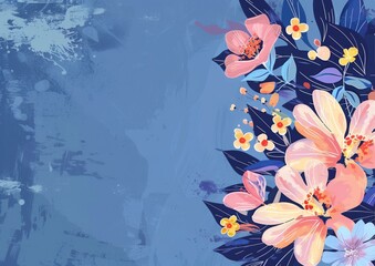 Empty Floral Anniversary Card Design