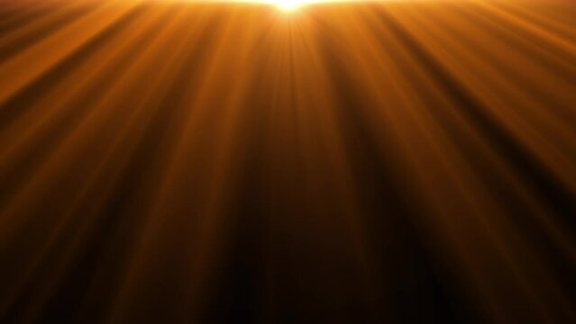 Flashing sun lights effect black background with rays