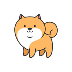 Cute pomeranian dog. Vector illustration in cartoon style