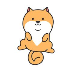 Cute pomeranian character. Vector illustration in doodle style.