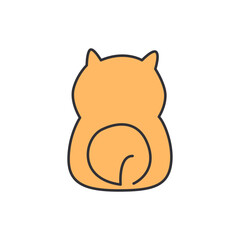 pomeranian color icon in flat style on a white background