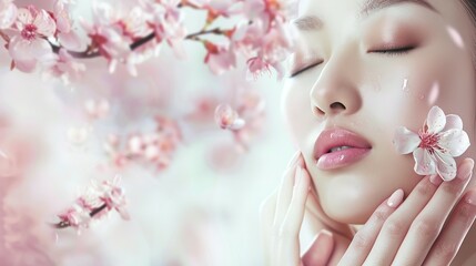 Fototapeta premium Beauty image of Asian women (skin care, body care, beauty salon)
