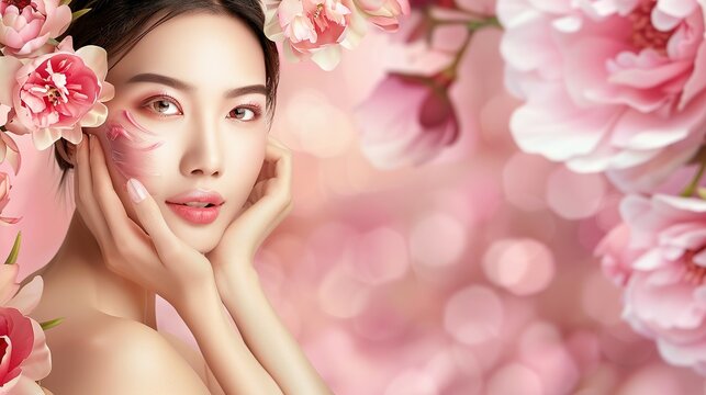Beauty image of Asian women (skin care, body care, beauty salon)