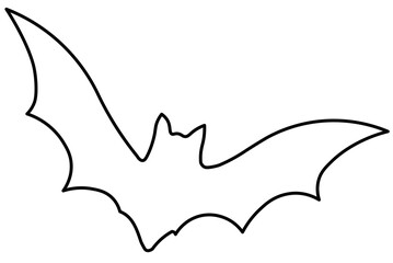 Minimalist bat in outlines. Halloween Image