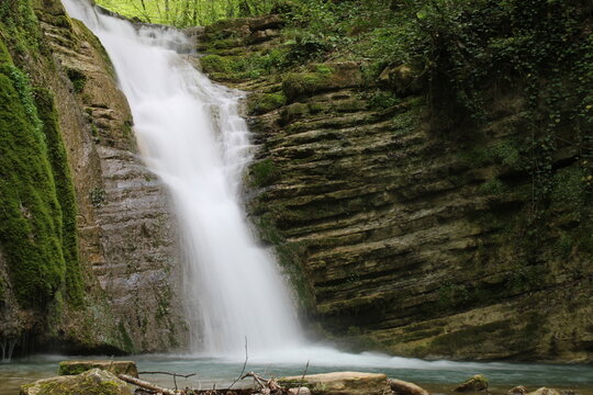Beautiful landscape of the waterfall