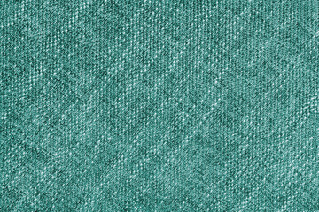 Coarse weave jacquard fabric texture background, turquoise cloth texture. Textile background,...