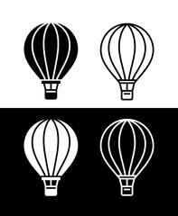 Balloon icon. Symbol of travel or excursion. Transport for observation, survey or reconnaissance.