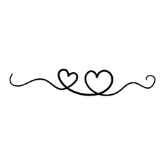 Divider Love Line Pencil Vector 
