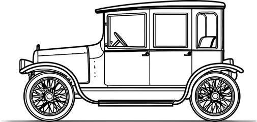Antique car sketch drawing
