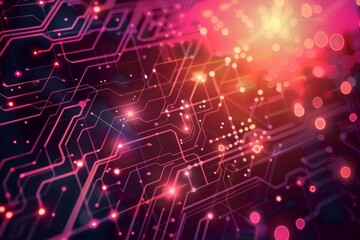 Obraz premium Cyberspace concept with abstract digital circuits Symbolizing the intricate connectivity and data flow in the digital age