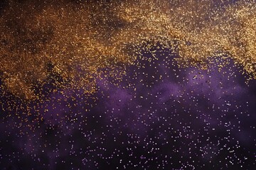 Glittering gold and purple background Ideal for festive occasions or luxury branding