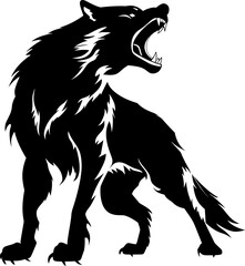 Handdrawn wolf drawing 