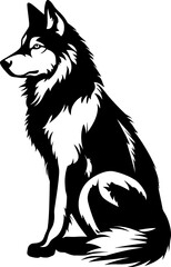 Handdrawn wolf drawing 