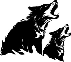 Handdrawn wolf drawing 