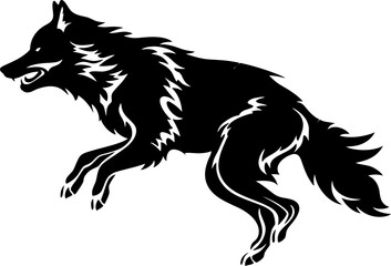 Handdrawn wolf drawing 