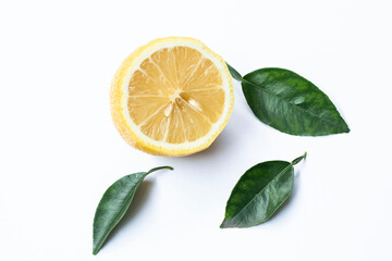 Fresh lemons on White ground