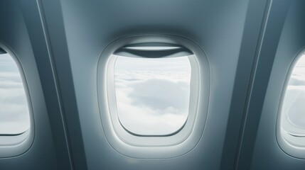Inside an Airplane, View from plane window.