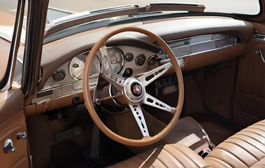 Retro vintage interior of car