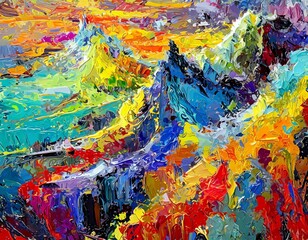 background bright color multicolored oil paint on surface