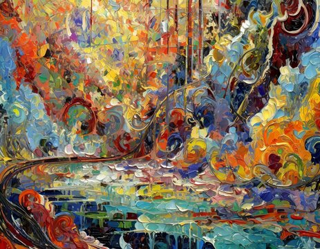 background bright color multicolored oil paint on surface © vierundsieben
