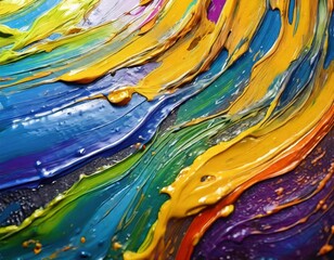 background bright color multicolored oil paint on surface