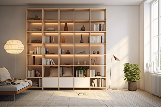 Grid Shelving Unit: Modern Design for Minimalist Elegant Living Spaces
