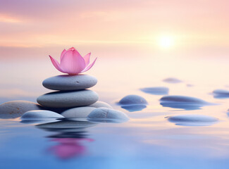 Fototapeta na wymiar Tranquil Zen: Serene Balance of Relaxation in Nature's Spa