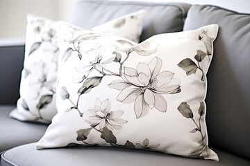 Nordic Floral White: Pure Cushion Design in Natural Light
