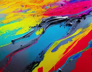 background bright color multicolored oil paint on surface