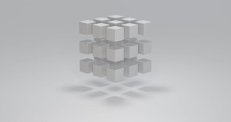3D loop animation of rotate cube.
