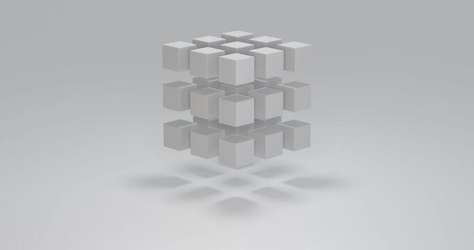 3D loop animation of rotate cube.