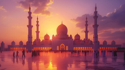 Mosque at sunset