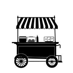 Food Cart Background Black and White SVG Vector File for Laser Cutting Generative AI