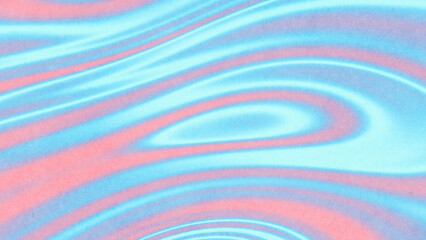 Fototapeta na wymiar Retro swirly liquid gradient background in pink and sky blue with subtle grain texture
