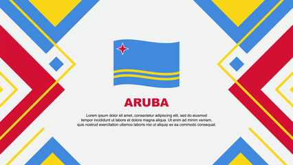 Aruba Flag Abstract Background Design Template. Aruba Independence Day Banner Wallpaper Vector Illustration. Aruba Illustration