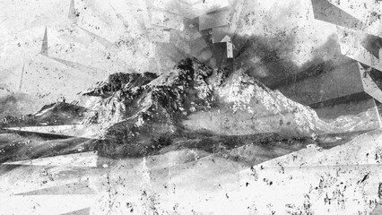 Abstract grunge collage monochromatic background with distressed texture
