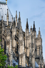 details of the filigree and detailed construction of the gothic cologne cathedral