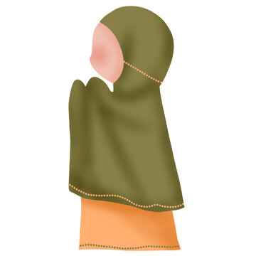 Kartun Muslimah Sedang Berdoa