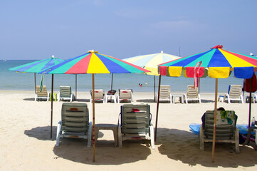 Colourful umbrellas, Nai Yang Beach, Phuket